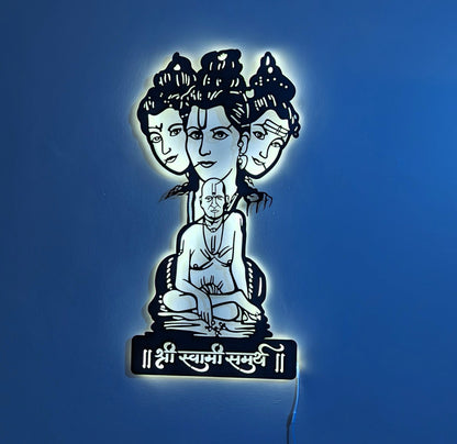 Shree Swami Samarth Wall Art with LED Light