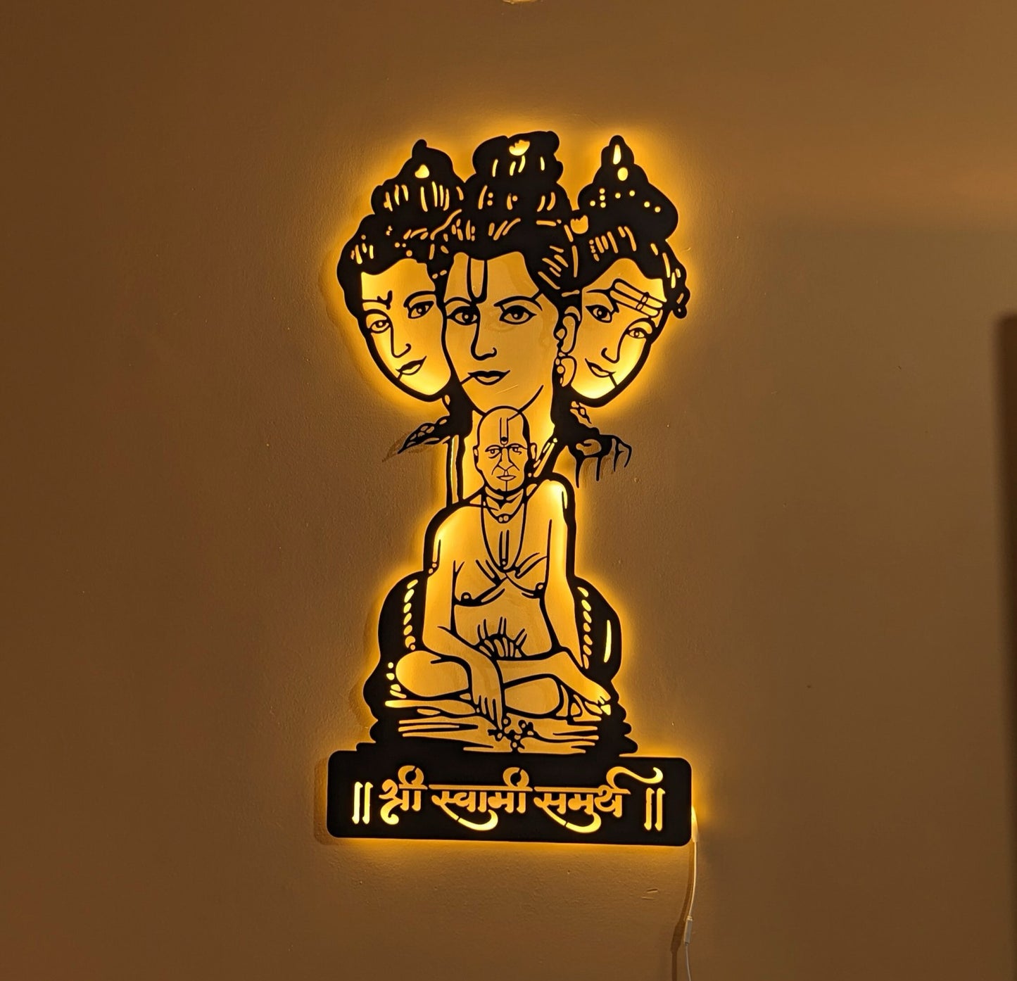 Shree Swami Samarth Wall Art with LED Light