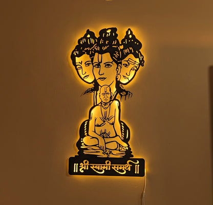 Shree Swami Samarth Wall Art with LED Light