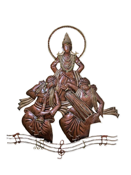 Handcrafted Vitthal in Copper Color Wall Metal Art