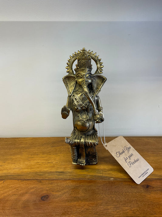 Handcrafted Brass Ganesha Table Decor Sculpture