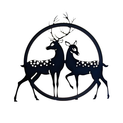 Couple of deer Steel Wall Art with LED Light