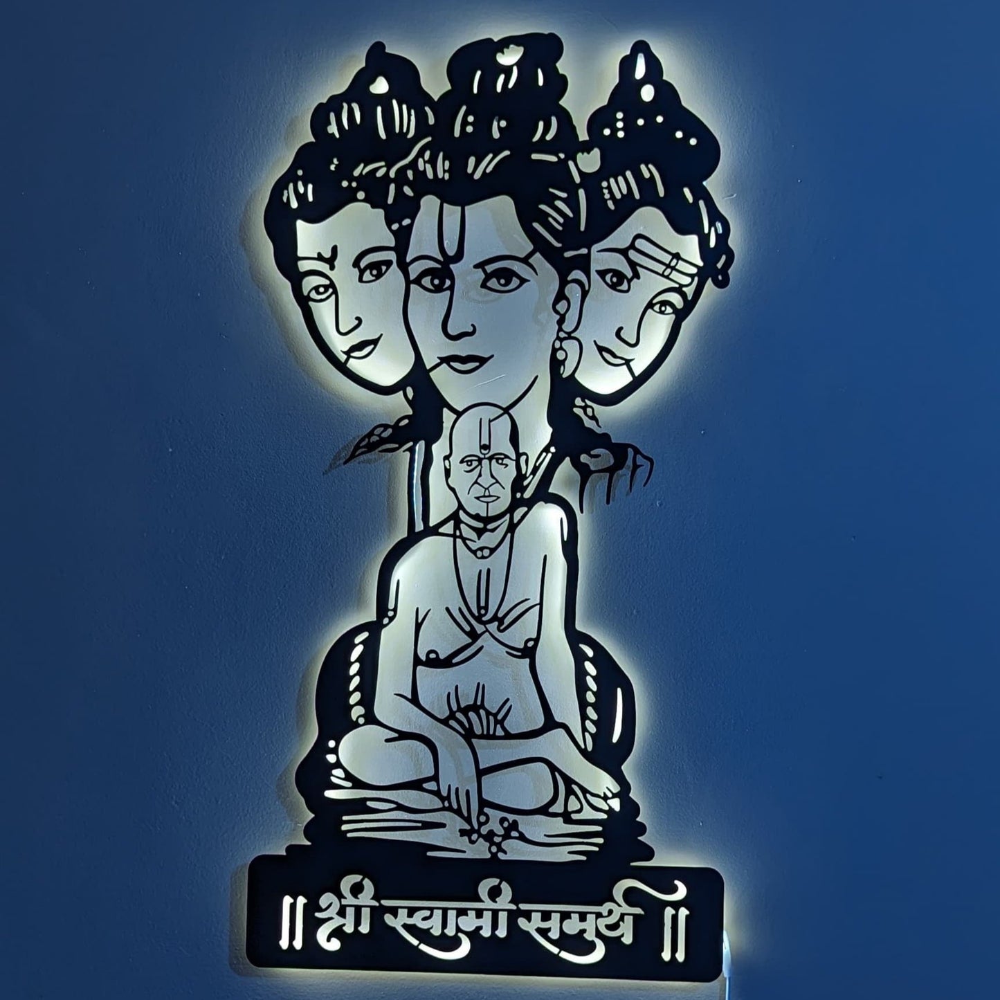 Shree Swami Samarth Wall Art with LED Light