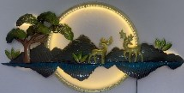 Handcrafted Nature Frame with LED lights Steel Wall Decor Art