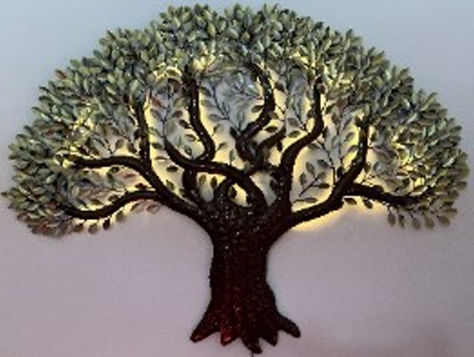 Handcrafted Tree Frame with LED lights Steel Wall Decor Art