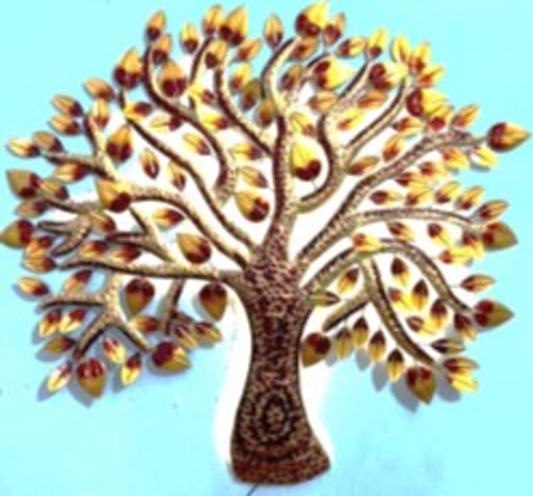 Handcrafted Golden Tree Frame with LED lights Steel Wall Decor Art