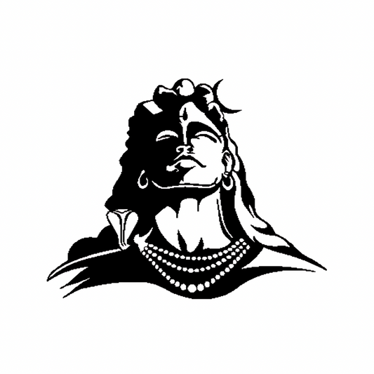 Adiyogi Steel Wall Art Sculpture in Black with LED Light