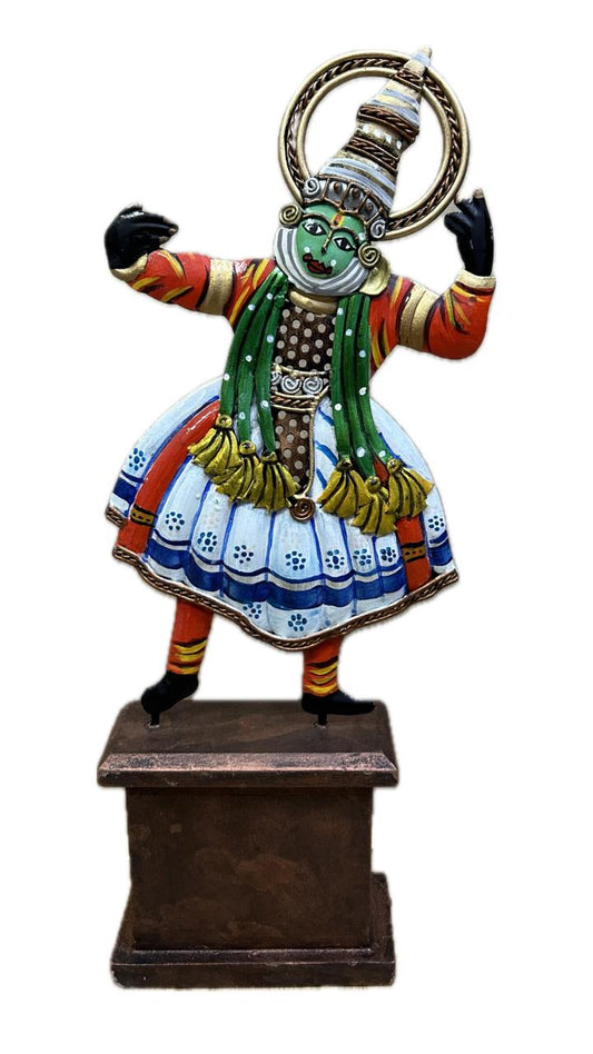 Handcrafted Kathakali Steel Table Decor Sculpture