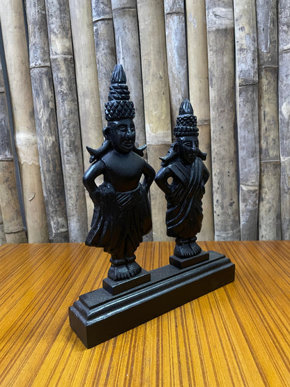 Vitthal Rukmini Handcrafted Teak Wood Table Decor Sculpture