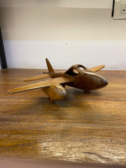 Airplane Handcrafted Teak Wood Table Decor Sculpture