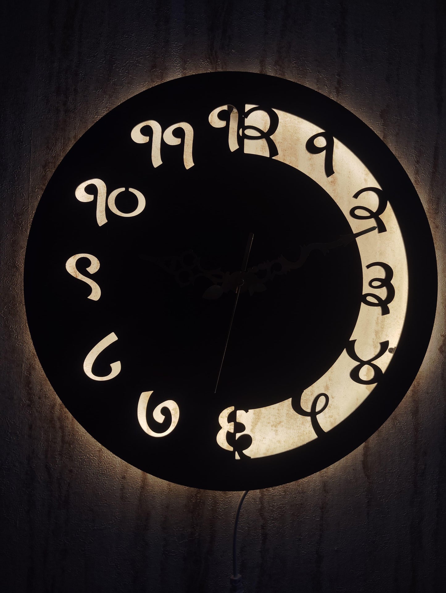 LED Backlit Numeric CNC Steel Wall Clock