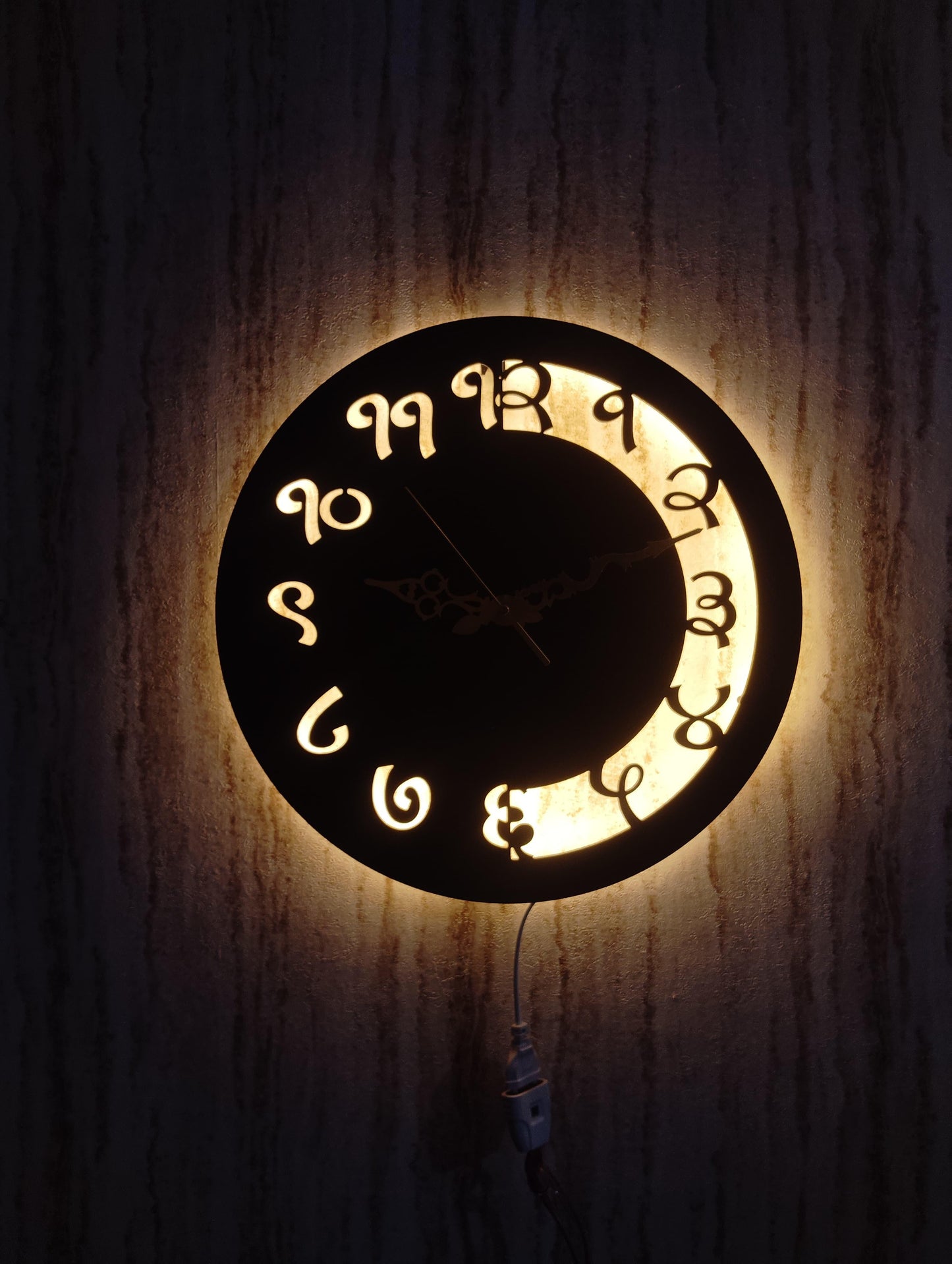 LED Backlit Numeric CNC Steel Wall Clock