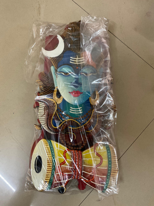 Mahadev Wooden Handcrafted Wall Art Sculpture