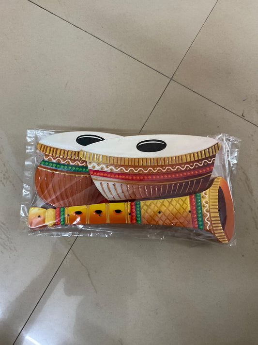 Tabla Pungi Wooden Handcrafted Wall Art Sculpture