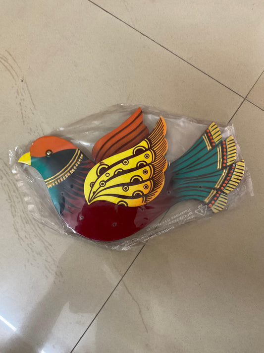 Bird Wooden Handcrafted Key Holder Wall Art Sculpture