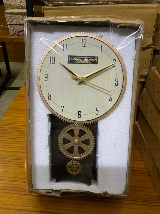 Gear Wheel Handcrafted Wall Clock Sculpture