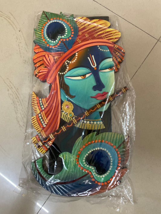 Krishna Wooden Handcrafted Wall Art Sculpture