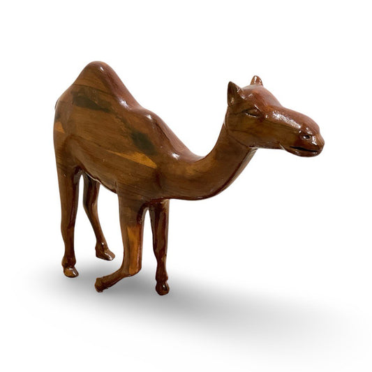 Handcrafted Teak Wood Camel Sculpture